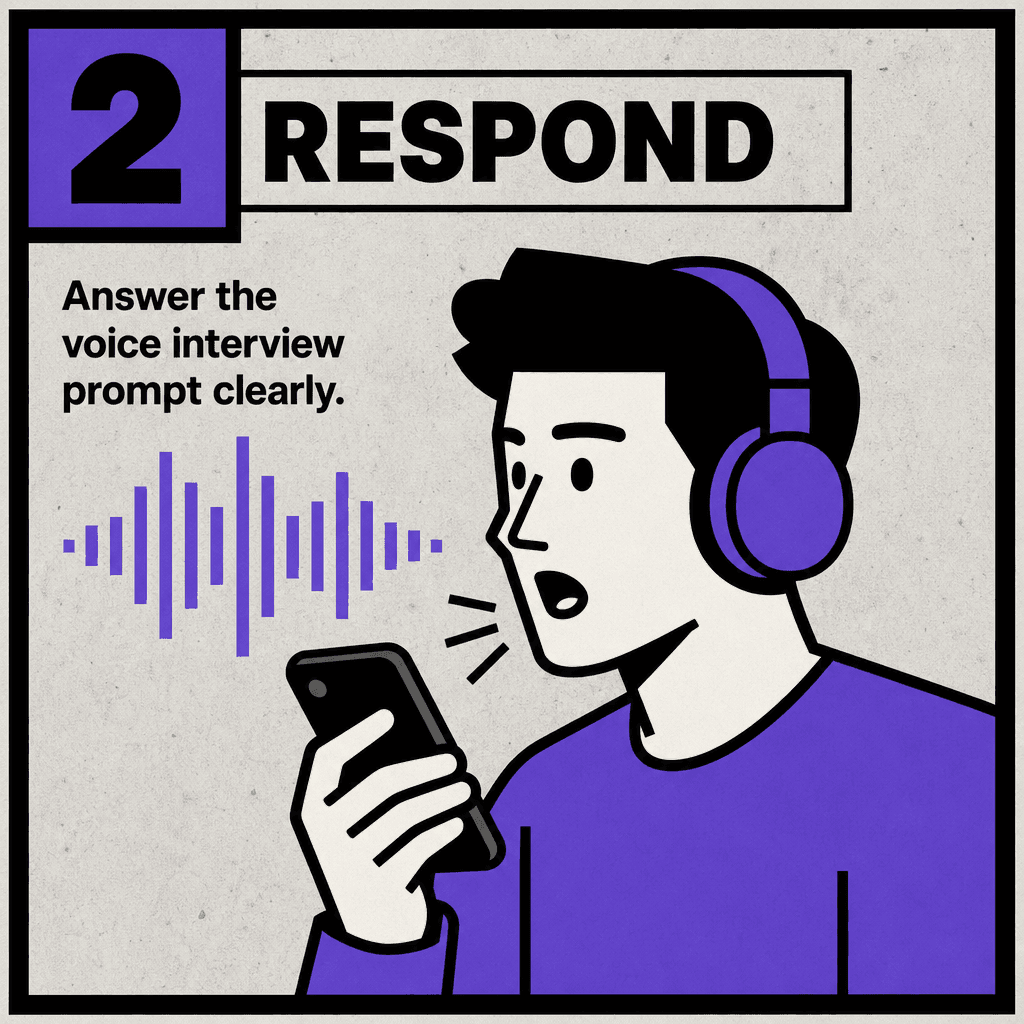 Candidato respondiendo por audio